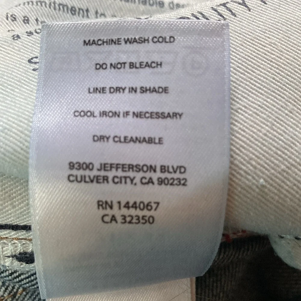 Outerknown Ambassador S.E.A Mens Jeans 31 X 32 Organic Cotton Slim Dark Denim